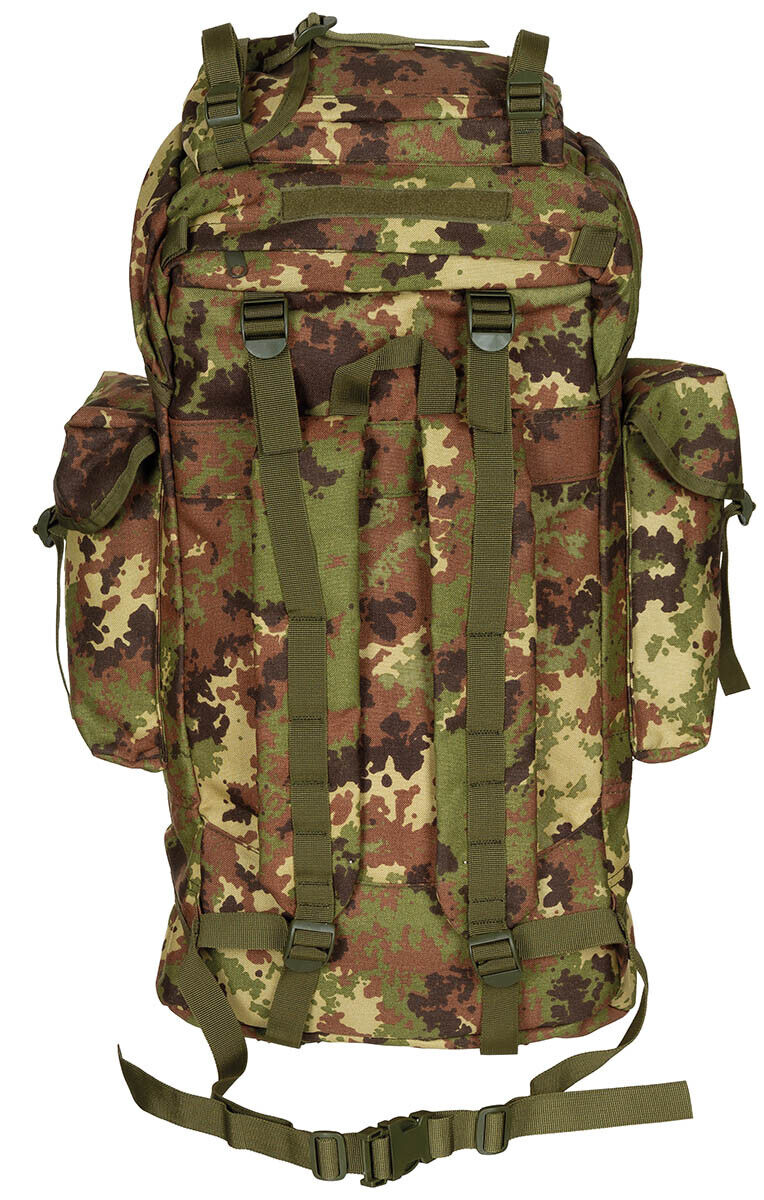 MFH German Army Combat Backpack 65L Aluminium Rod Vegetato