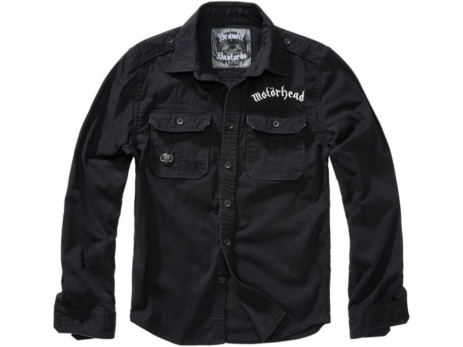 Brandit Motherhead Vintage Shirt Long Sleeve Urban Stylish Shirts Black