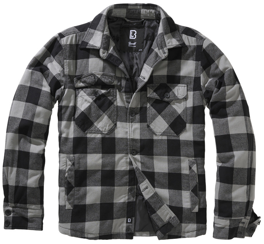 Brandit Lumber Jacket Padded Flannel Jacket 2 Big Breast Pockets 100% Cotton