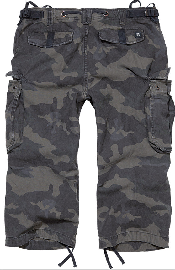 Brandit Industry Vintage 3/4 Shorts Mens Outdoor Camping Hiking Dark Camo