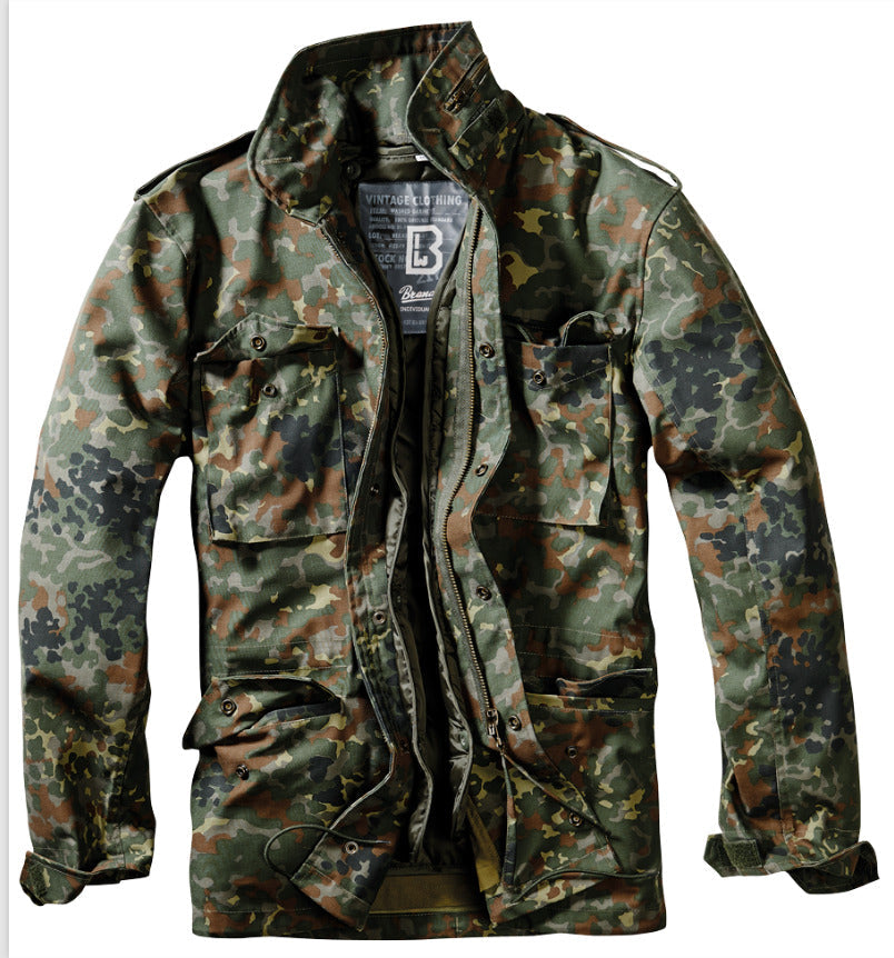 Brandit Jacket Parka Man Winter Military Camo Field Army M-65 Flecktarn