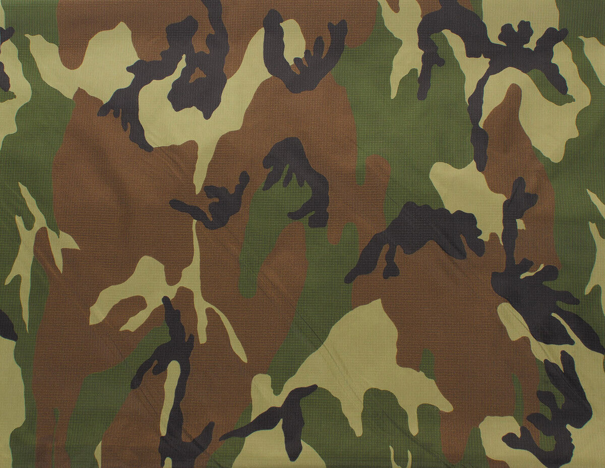Camo Fabric Military Army Woodland Blanket Coated 1,5m Wide