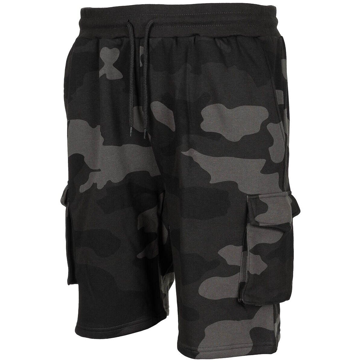 Shorts Bermudas Army Jogger Dark Camo Leg Pockets Elastic Waistband
