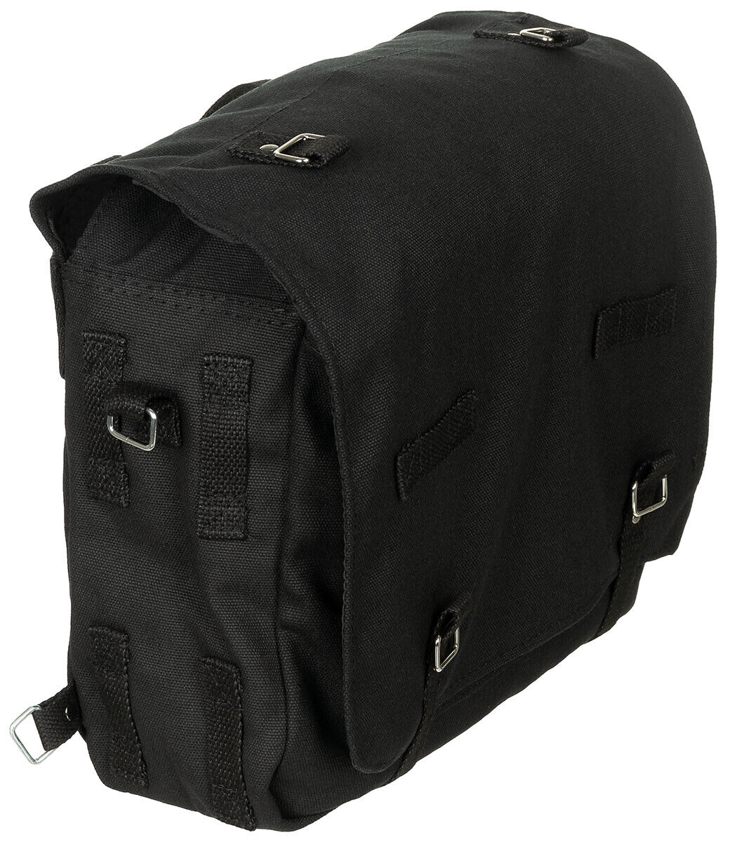 Bundeswehr Combat Bag Large Black Resistant Canvas Detachable Adjustable Strap