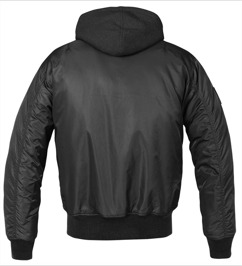 Brandit MA1 Sweet Hooded Mens Bomber Flight Military Jacket Security Black