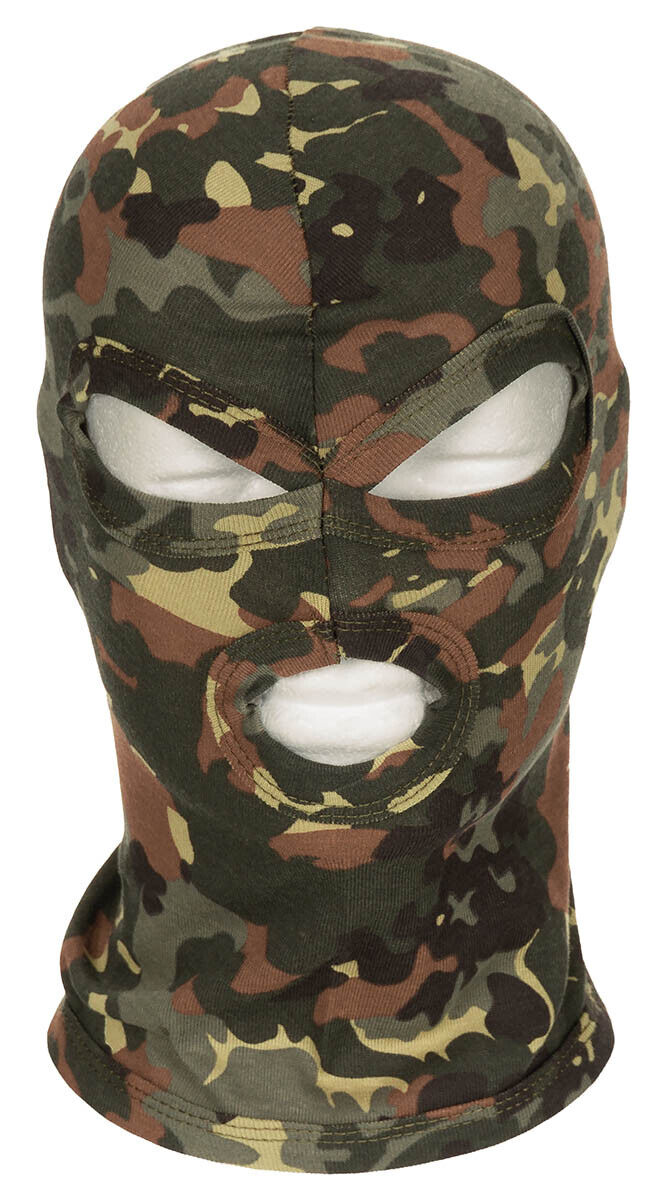 Face Mask Ski Winter Hat 3 Holes Balaclava Hood Beanie Slit Thin BW camo