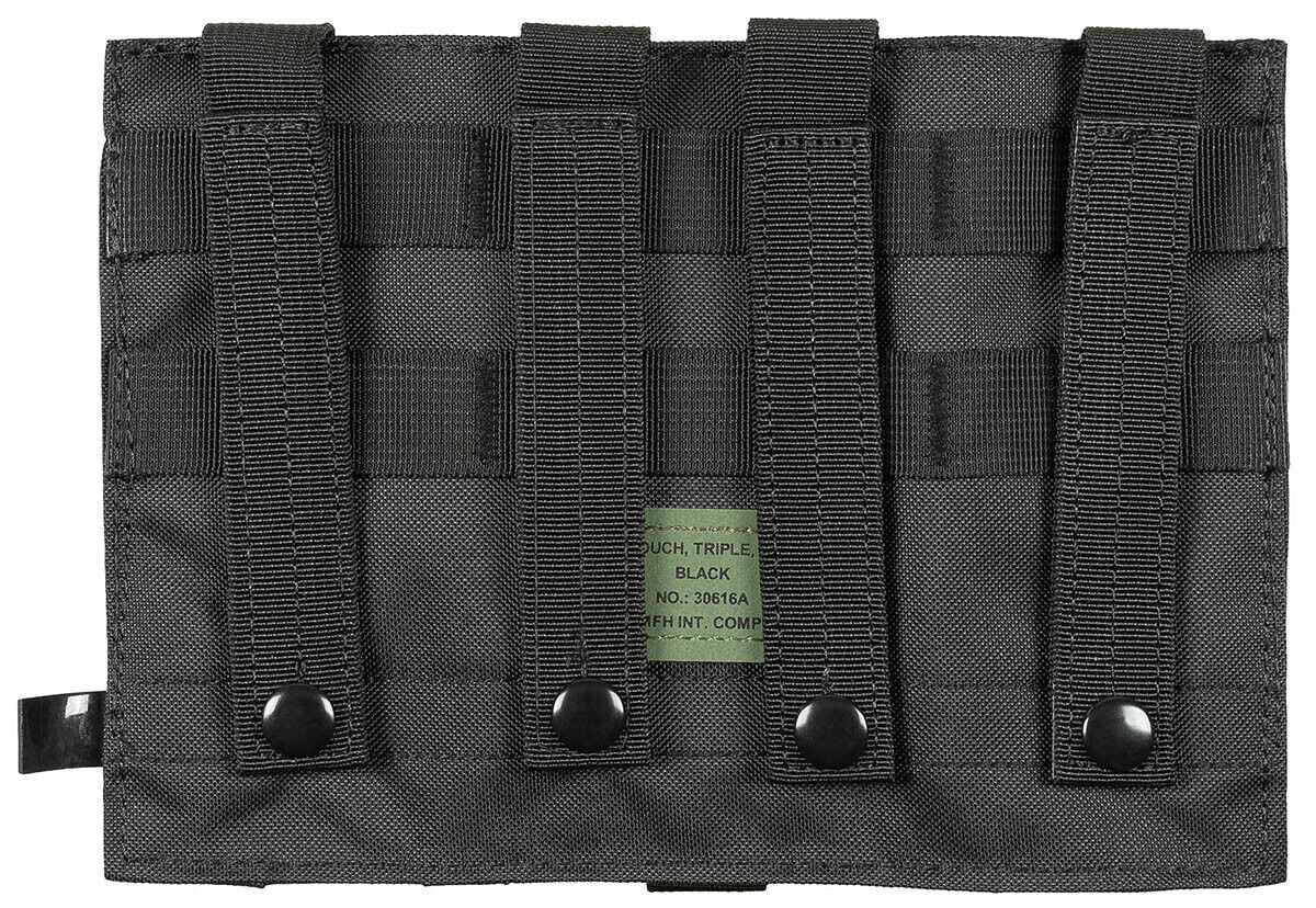 Military Equipment Combat Army Ammo Pouch Triple MOLLE Black