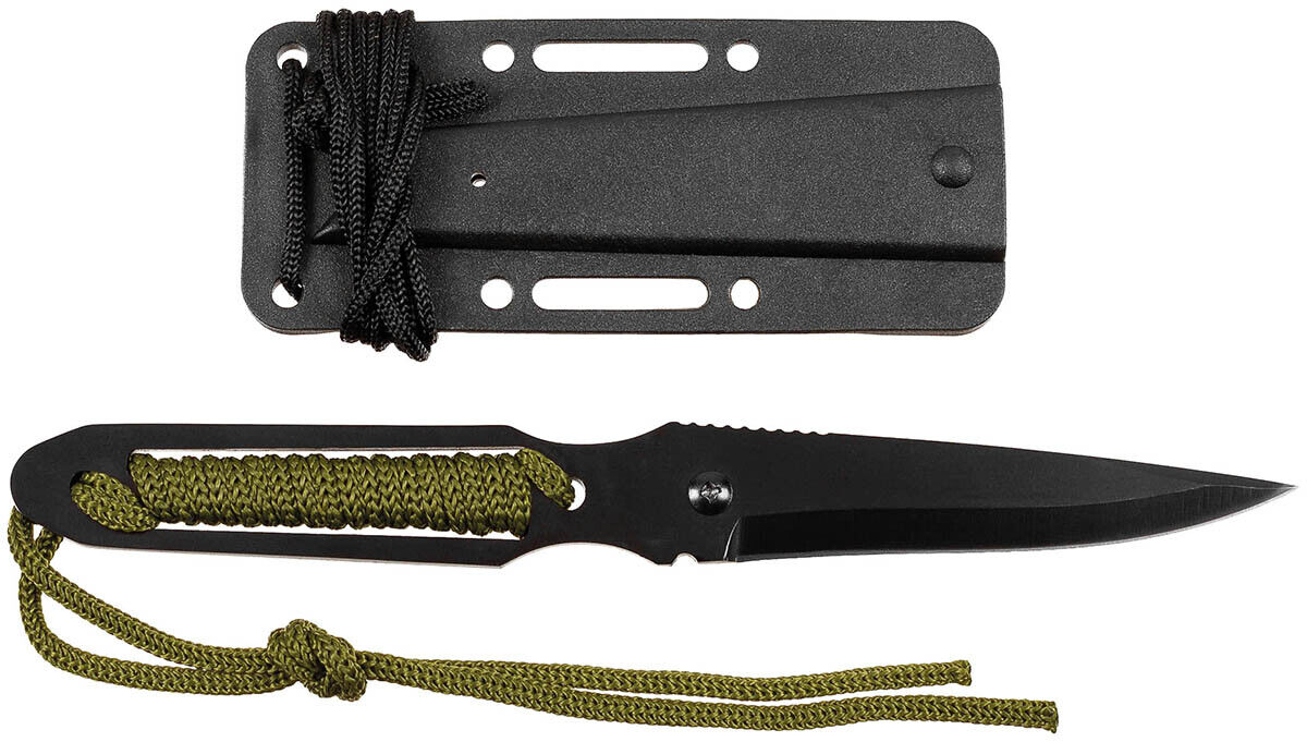 Military Outdoor Hunting Camping Knife Action II Black Wrapped Handle Sheath