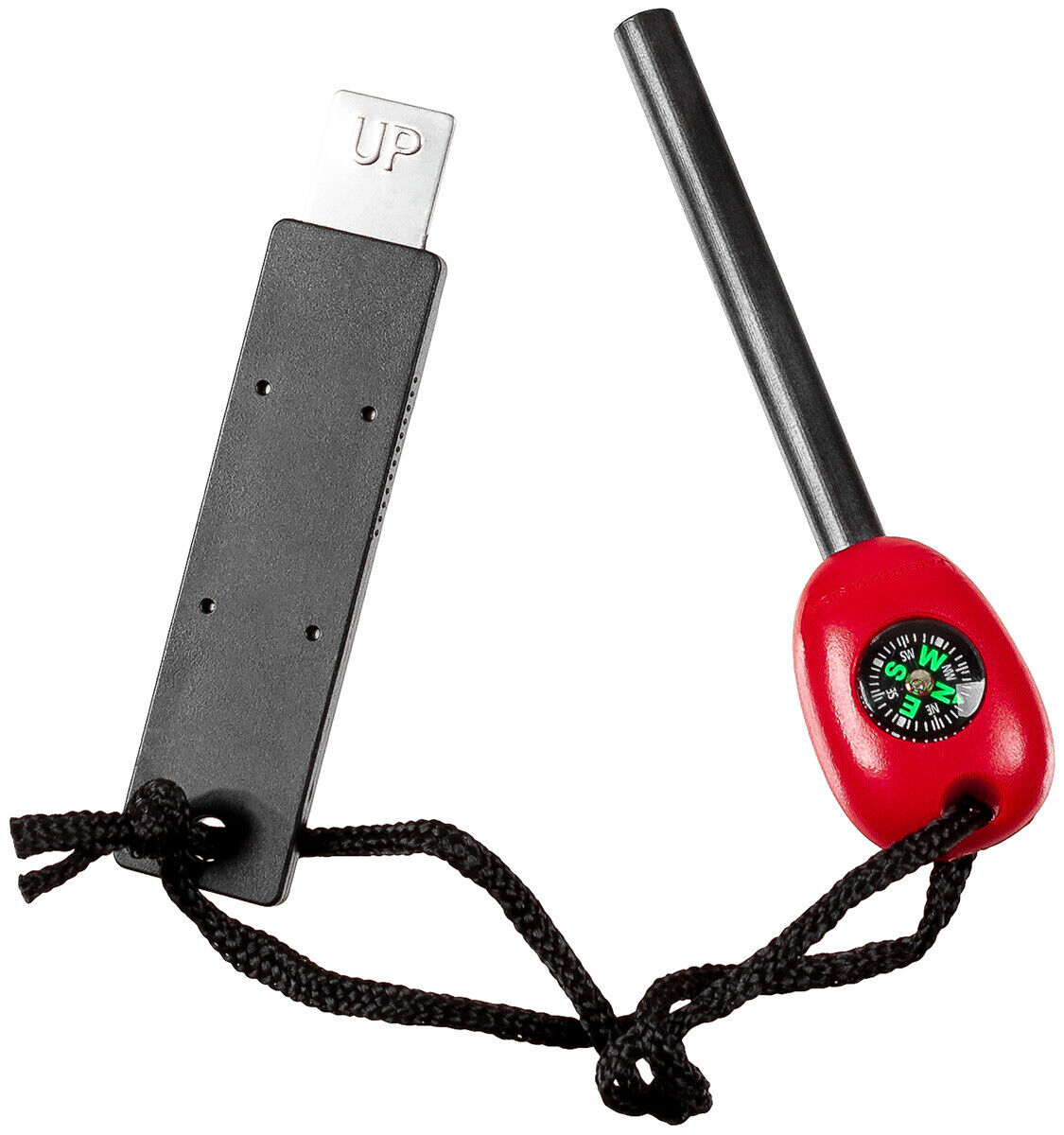 Survivor Kit Integrated Fire Steel And Scraper Fire Starter Army With Compass