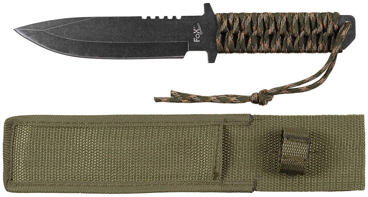 Outdoor Hunting Campin Knife Fixed Blade Camo Wrapped Handle