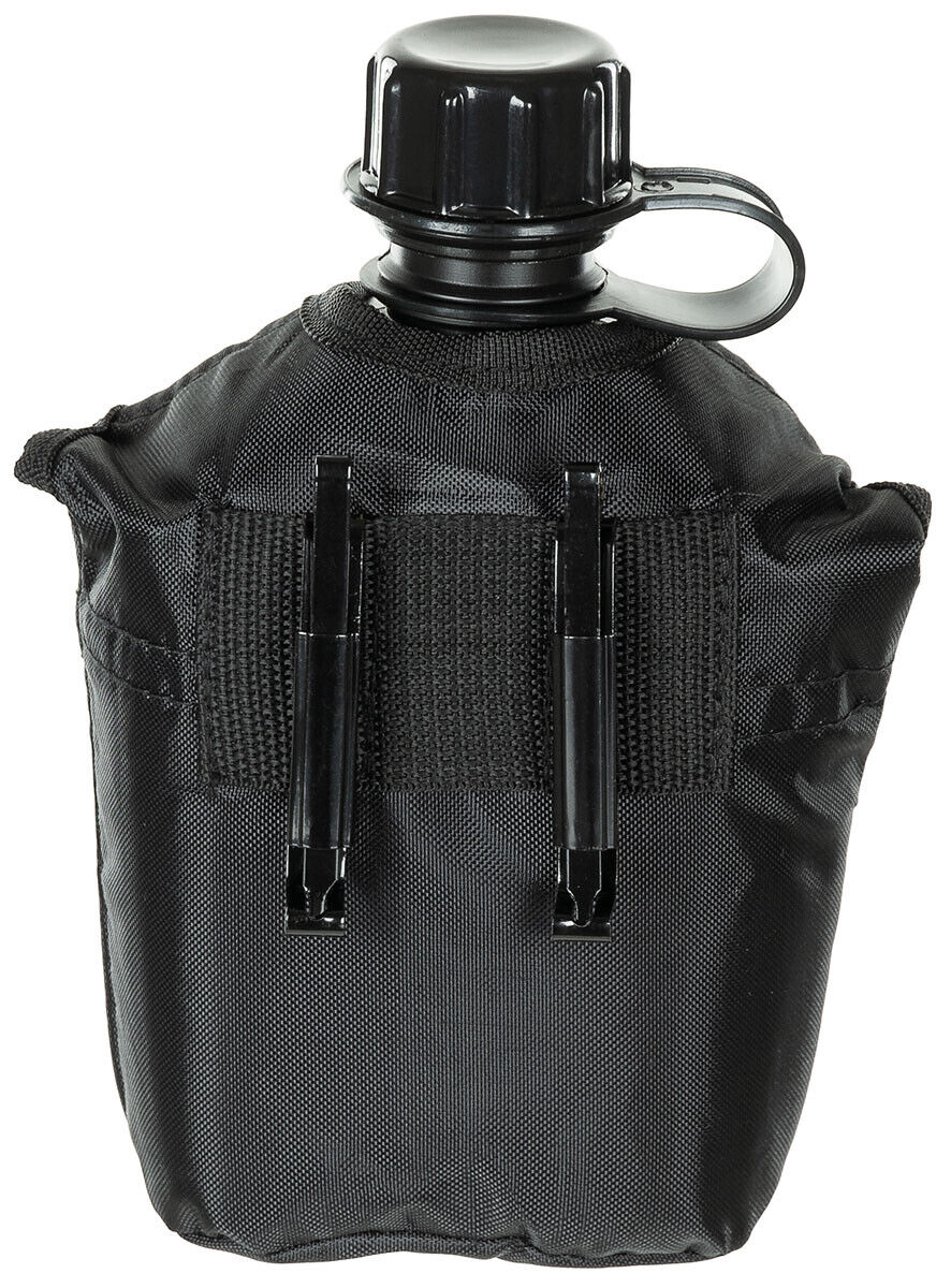 US Army Military Style Plastic Canteen 1L Cover black BPA Free