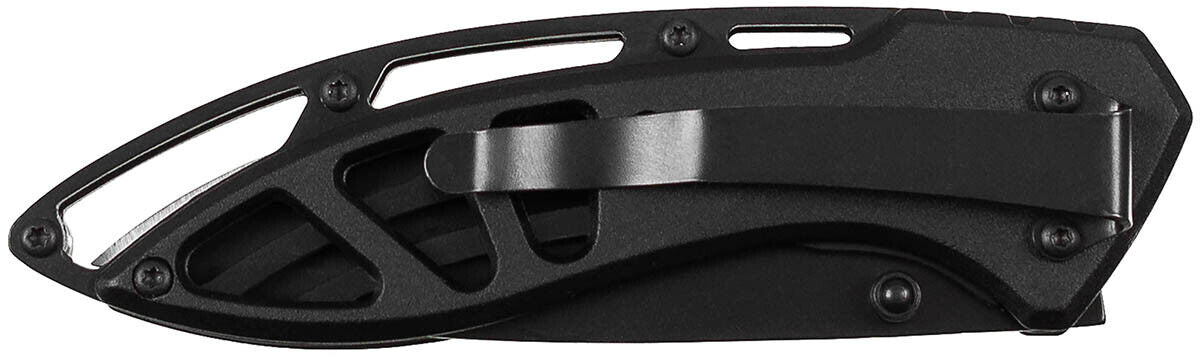 Outdoor Hunting Camping Jack Knife Compact One-Hanb Lack Perforated Metal Handle