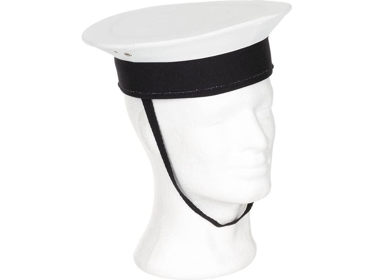 Original Italian Army Military Navy With Chin Strap Hat White New