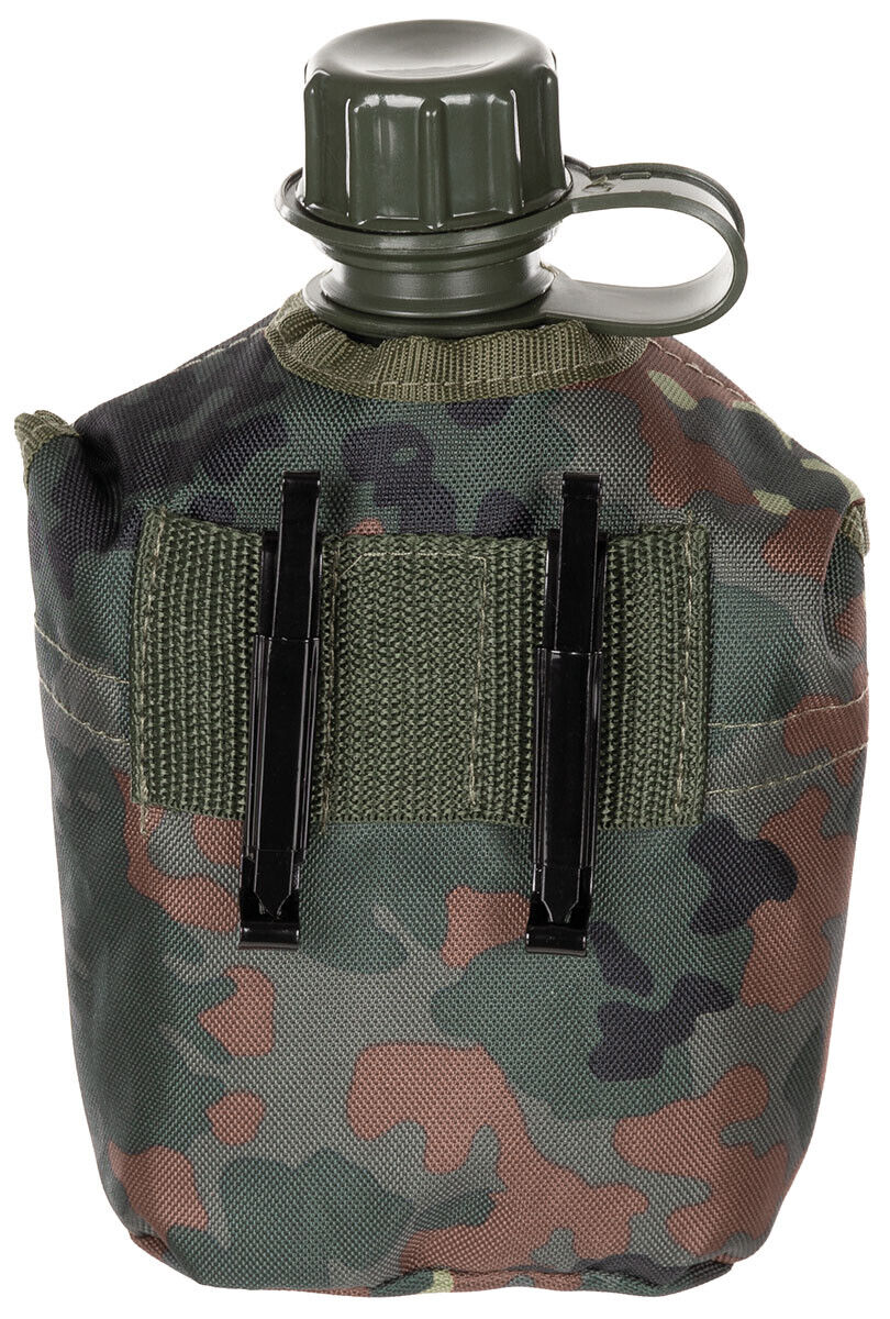 MFH US Plastic Canteen 1L Cover Flecktarn