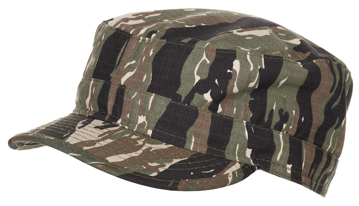 US BDU Cap American Army Camo Field Hat Ripstop Military New Tiger Stripe