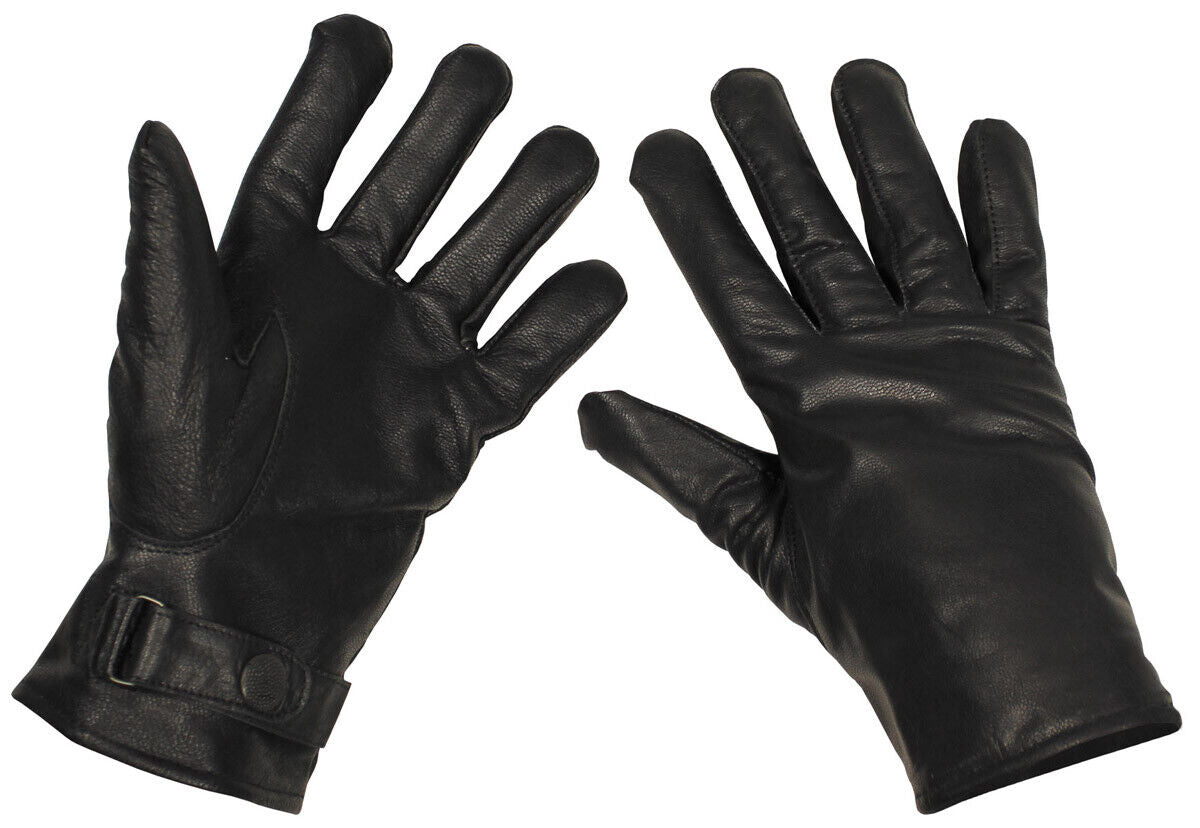 MFH German Army Leather Gloves Black