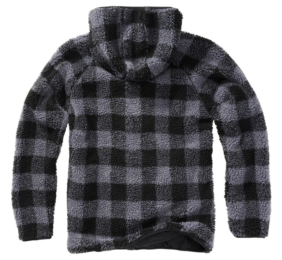 Brandit Teddy Fleece Worker Jacket Breathable Lining Hiking Army Black/Grey