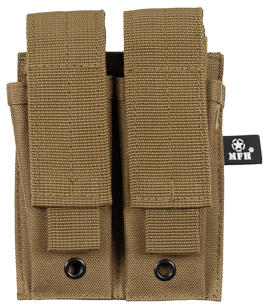 Military Equipment Combat Army Ammo Pouch Double Small MOLLE Coyote Tan