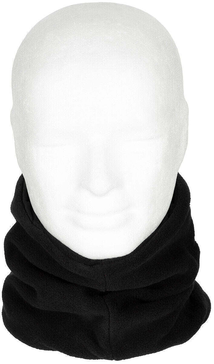 Army Black Fleece Neck Gaiter Integrated Hood One-Size-Fits-All 100% Polyester