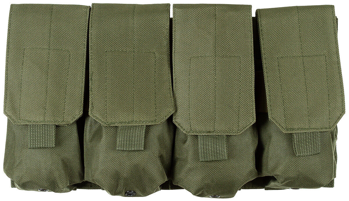 Military Equipment Combat Army Ammo Pouch 4 Compartments MOLLE OD Green