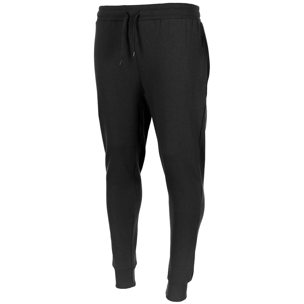 Tracksuit Pants Jogger Black Elastic Waistband Knitted Cuffs Waist And Leg