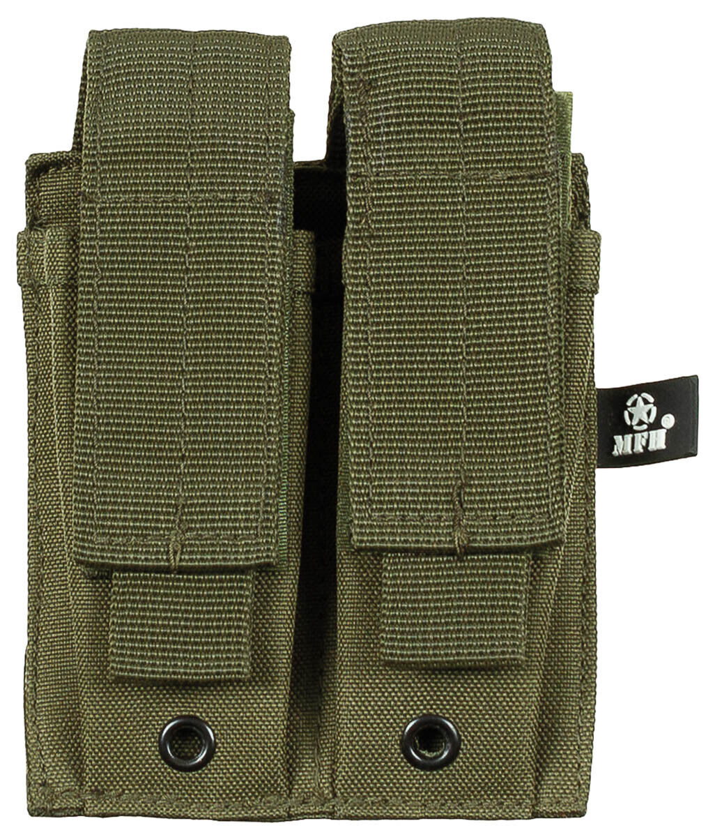 Military Equipment Combat Army Ammo Pouch Double Small MOLLE OD Green