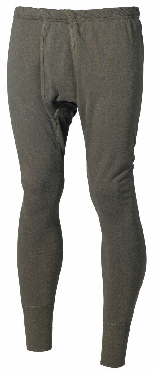 Bundeswehr Army Plush Underpants Long OD Green Elastic Waistband