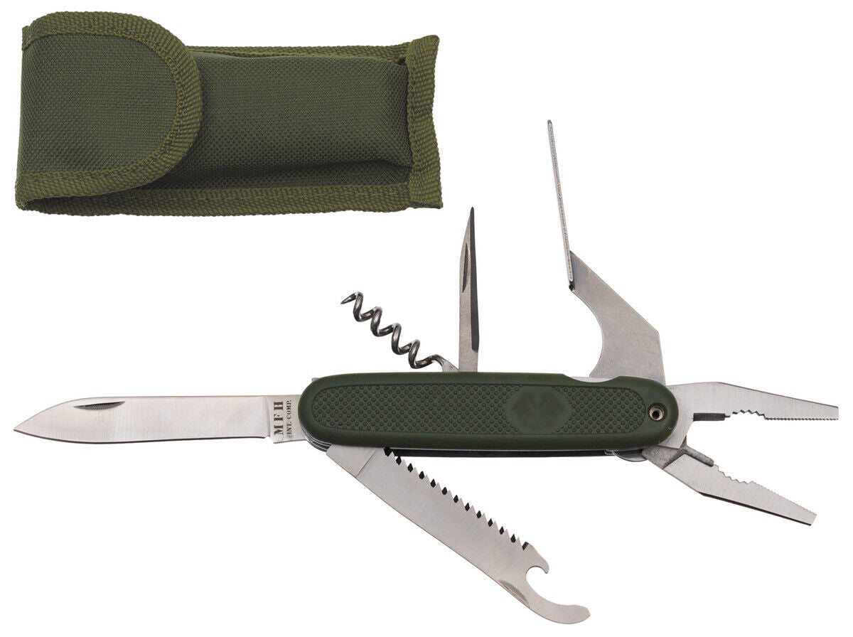 Pocket Knife Military Army Camping Hunting BW style OD Green With Pliers