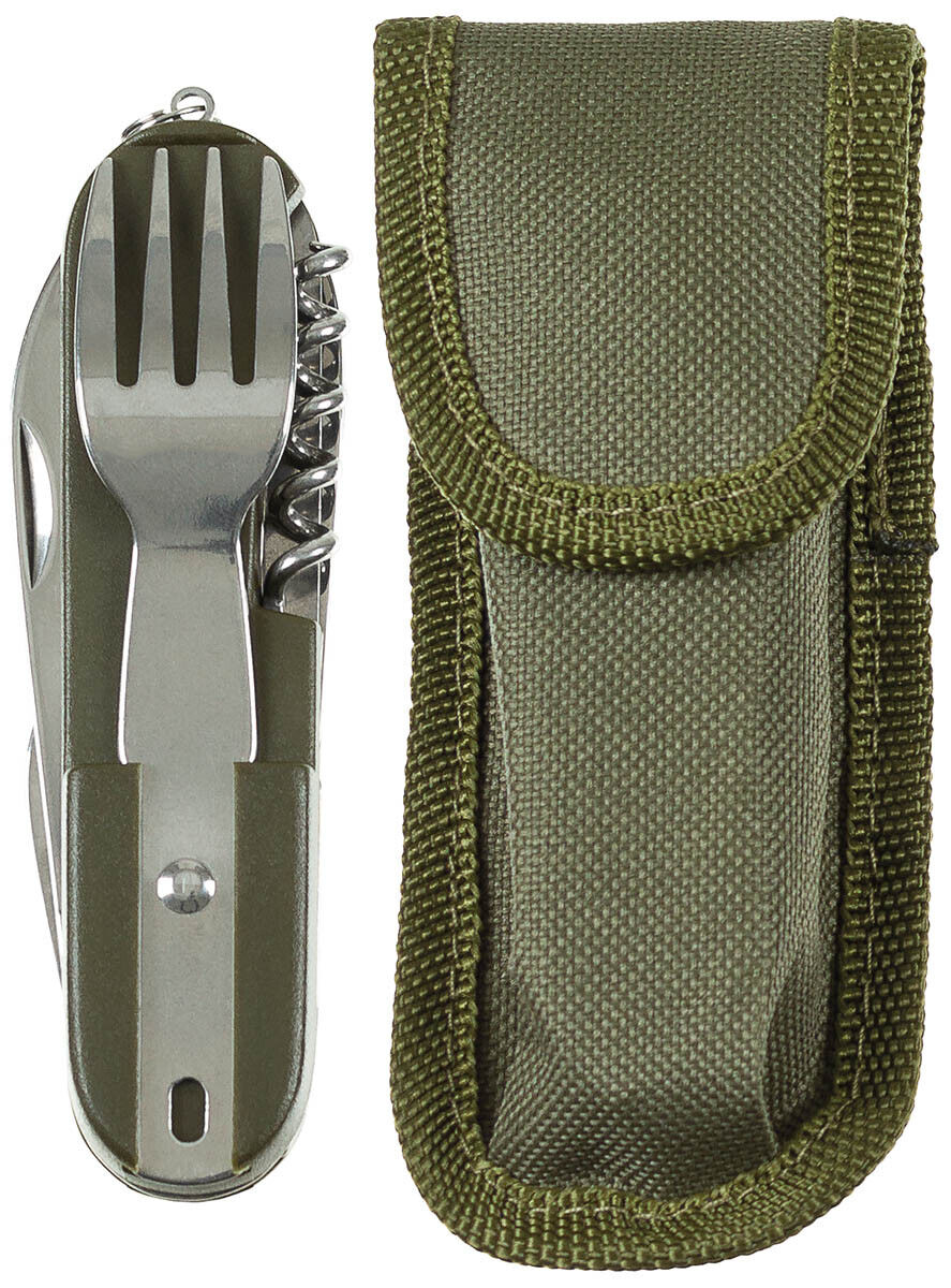 MFH Pocket Knife Green Fork and Spoon