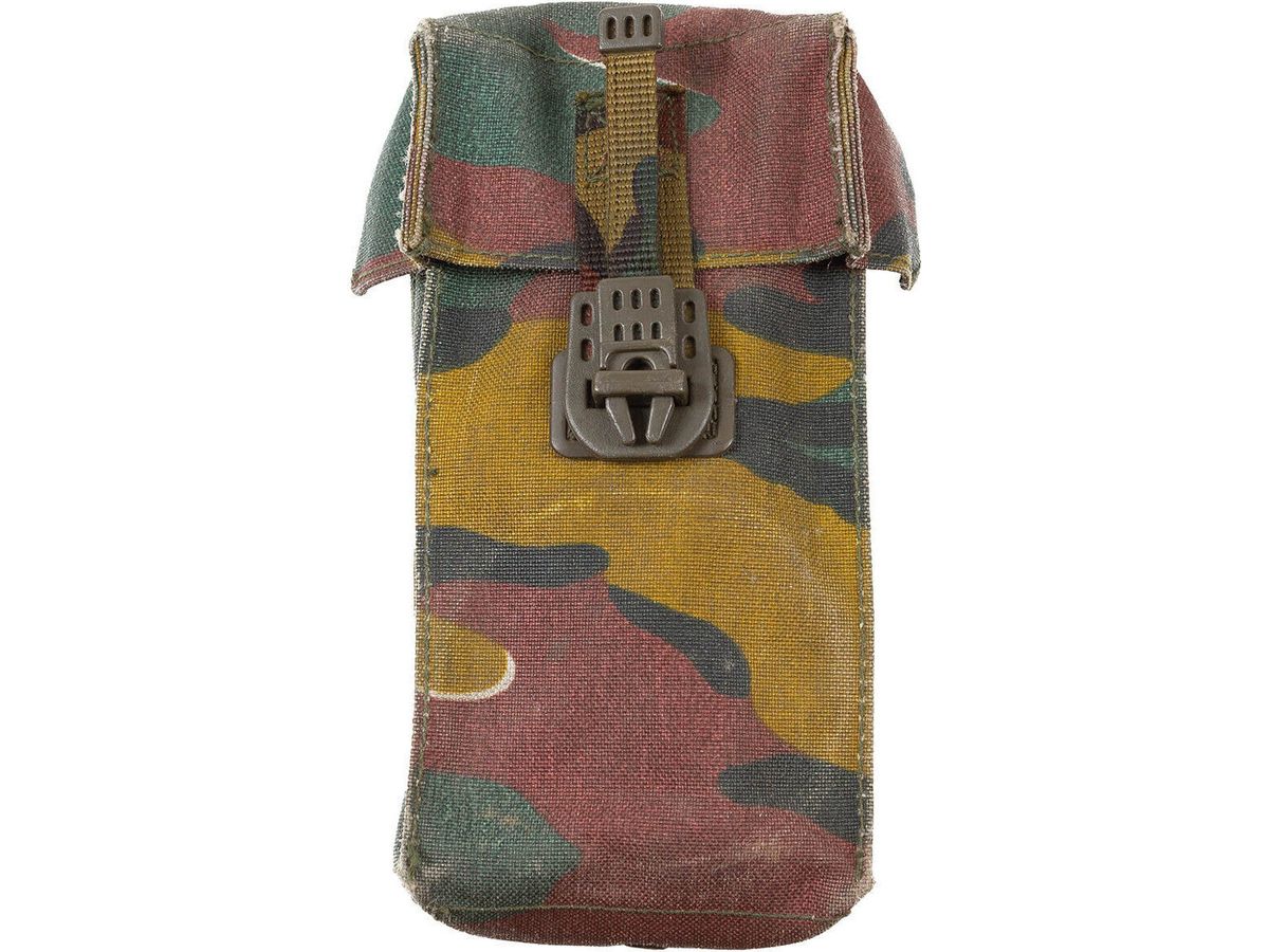 Original Belgian Army Military Ammo Pouch Double Camo Used