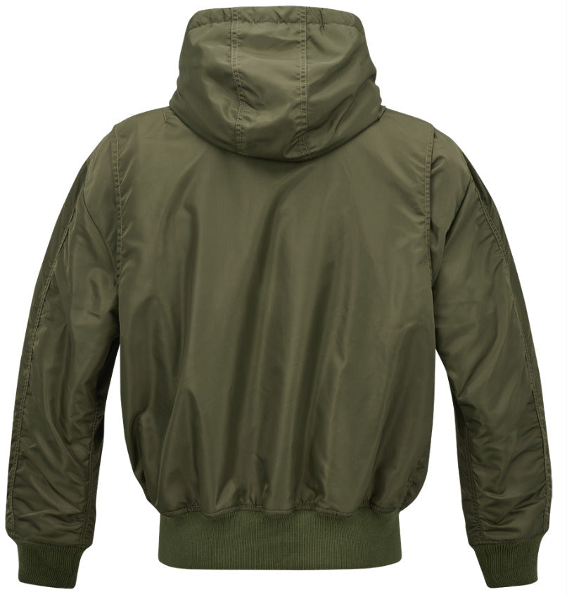 Brandit CWU Hooded Jacket Warm Aviator Wind Water Repellent Material Green