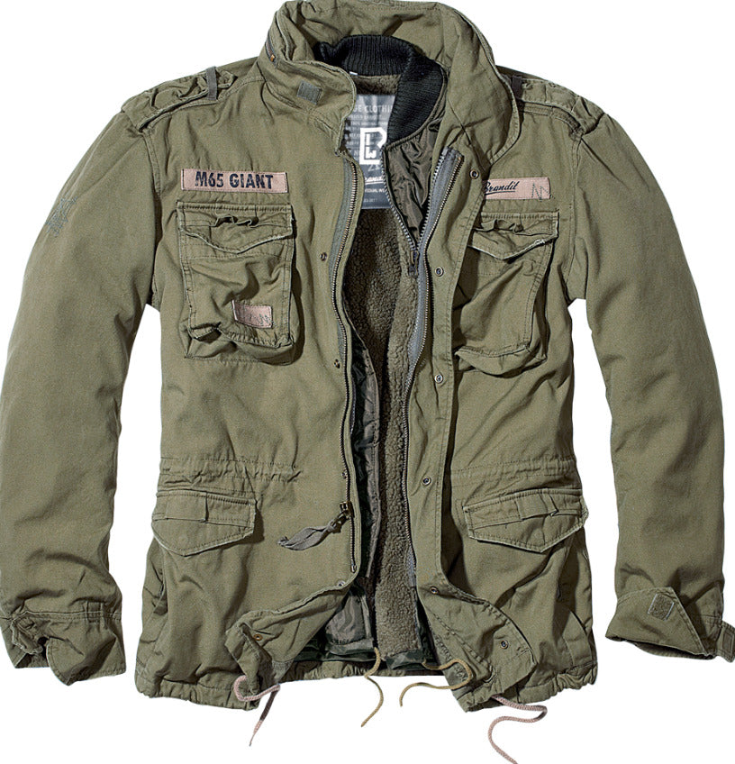 Brandit M65 Giant Jacket Military Tactical Mens Warm Field Outdoor Parka Green