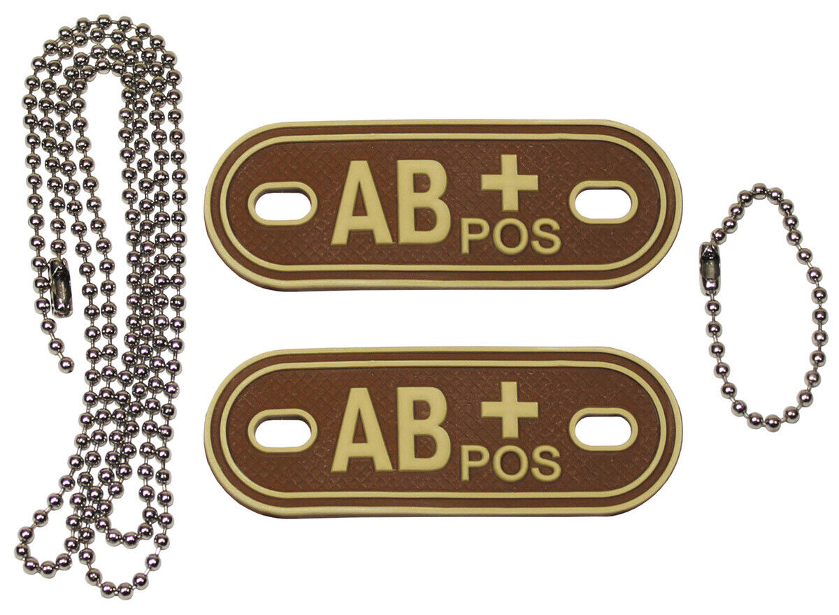 Blood Group Markers With Chains Desert AB POS 3D