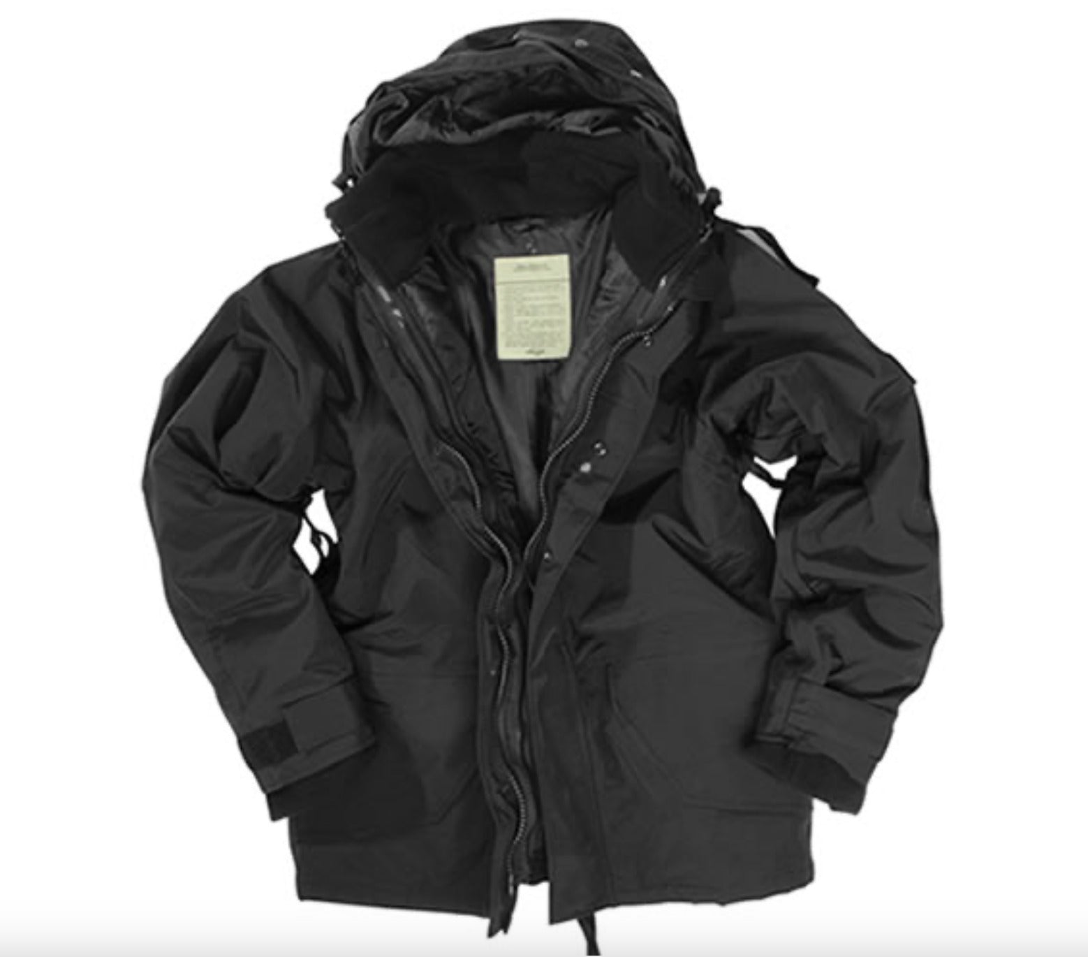 Mil-Tec Wet Weather Jacket with Fleece Liner Black