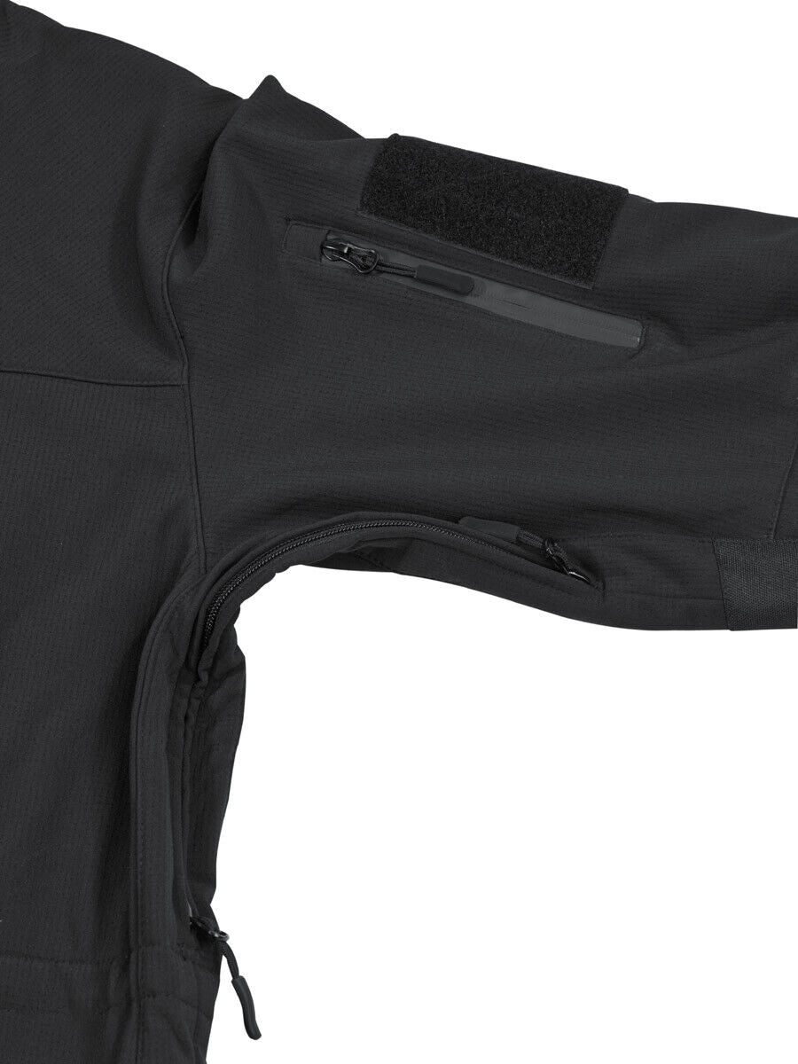 High Defence Softshell Jacket Military Army Waterproof Windproof Men's Black MFH