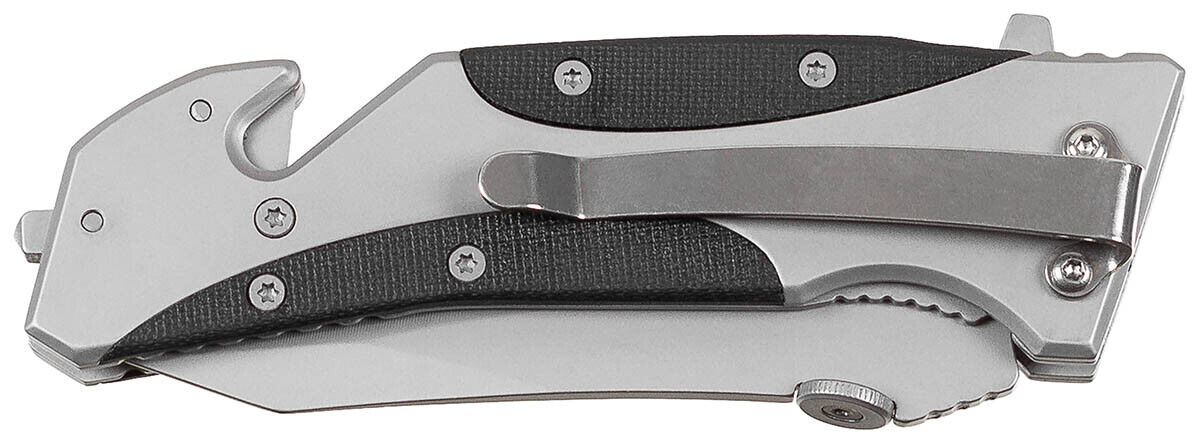 Outdoor Hunting Camping Jack Knife Compact One-Hand Metal Handle Plastic Inserts