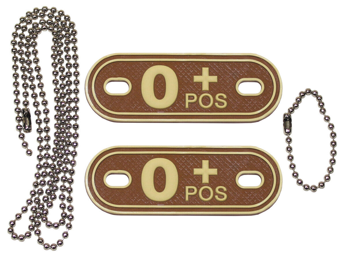 Blood Group Markers With Chains Desert O POS 3D