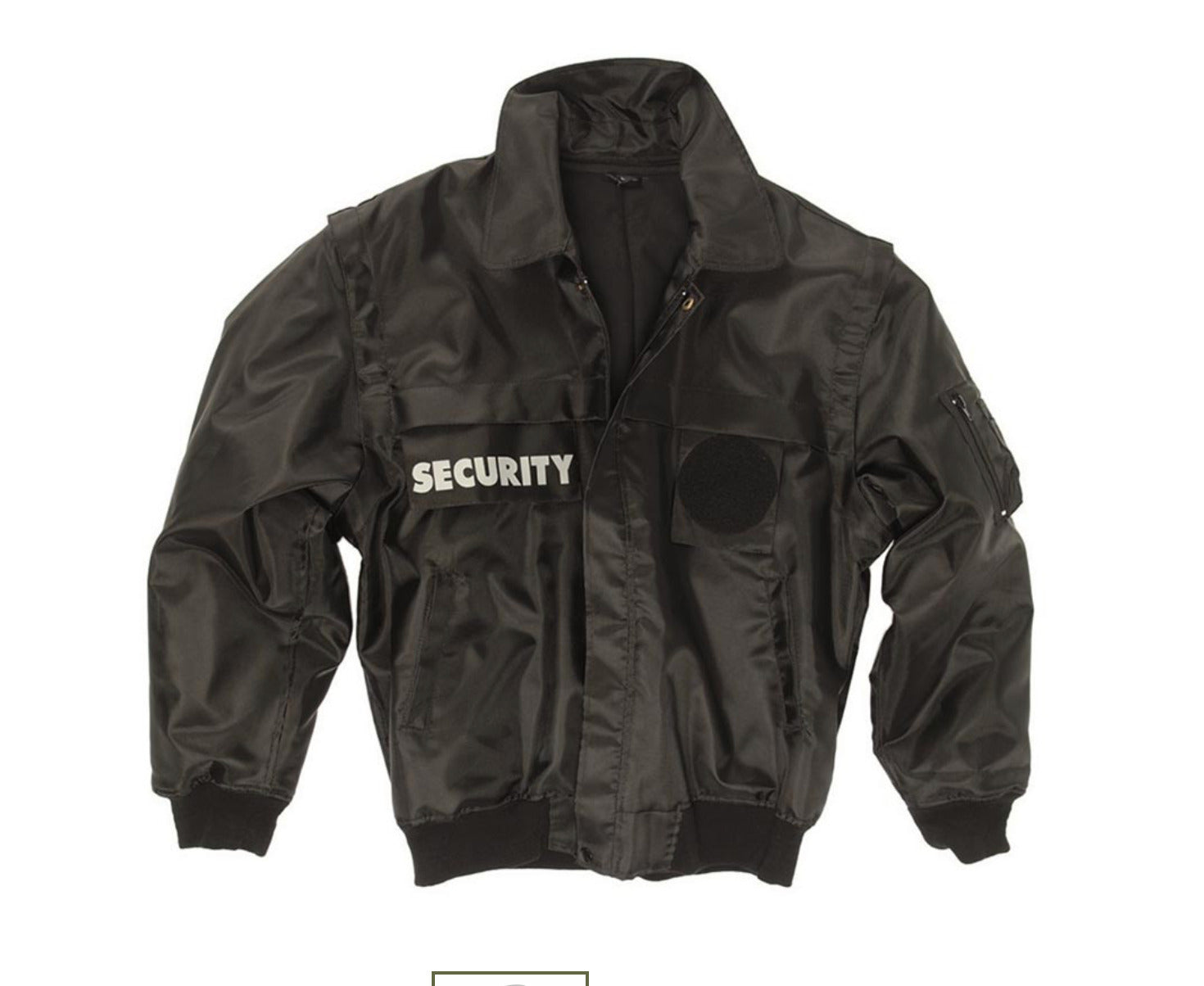 Security Guard Police Style Zip-Off Sweater Pullover Blouson Reinforced Black