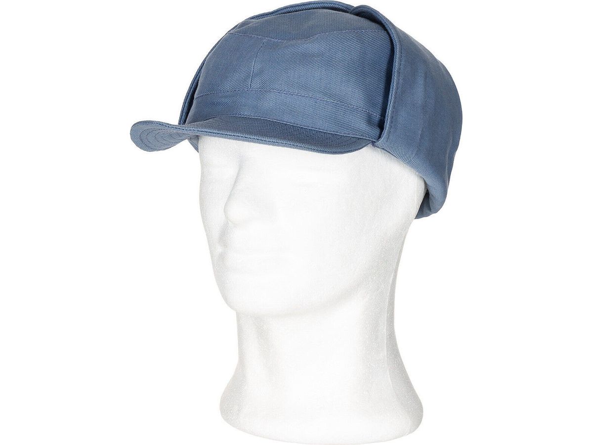 Original Swedish Army Military Winter Cap Civil Defence Blue