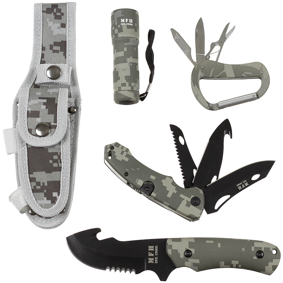Outdoor Hunting Camping Compact Knife Set AT-digital Plastic Handle Sheath