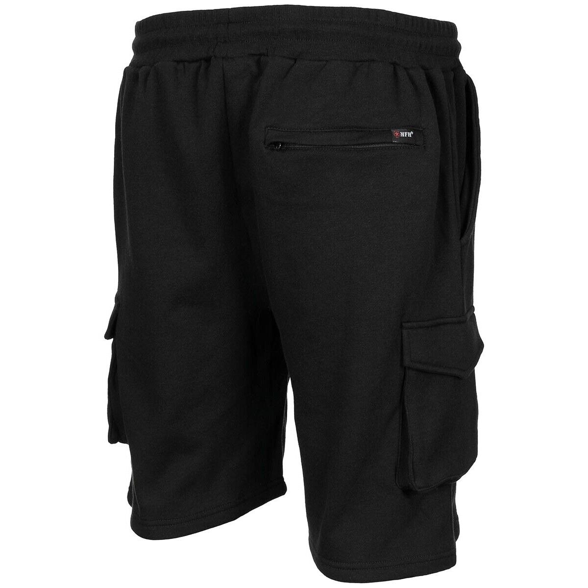 Shorts Bermudas Army Jogger Black Leg Pockets Elastic Waistband Pocket with Zip