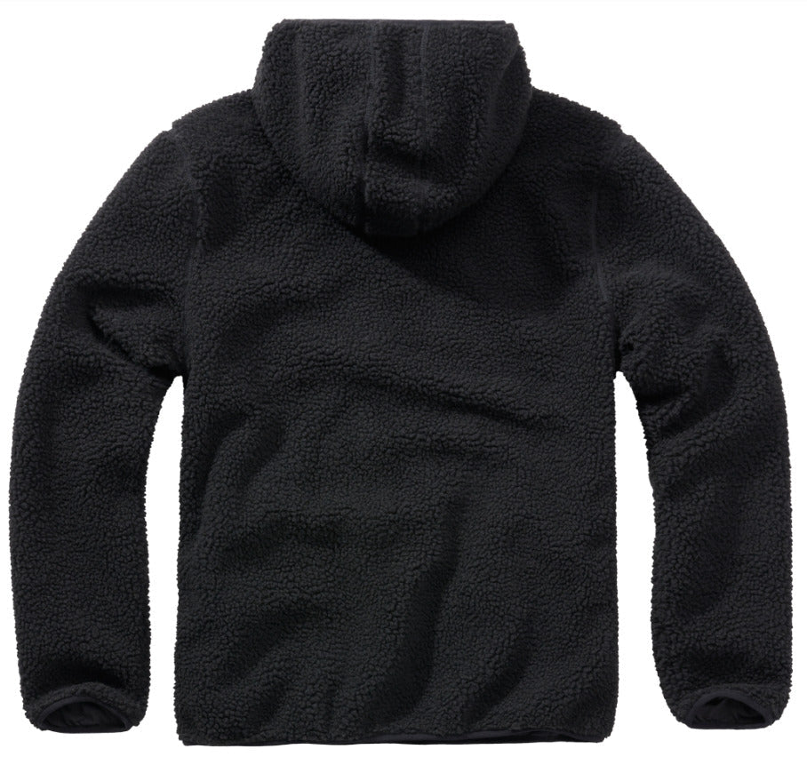 Brandit Teddy Fleece Worker Pullover Breathable Lining Hiking Army Black