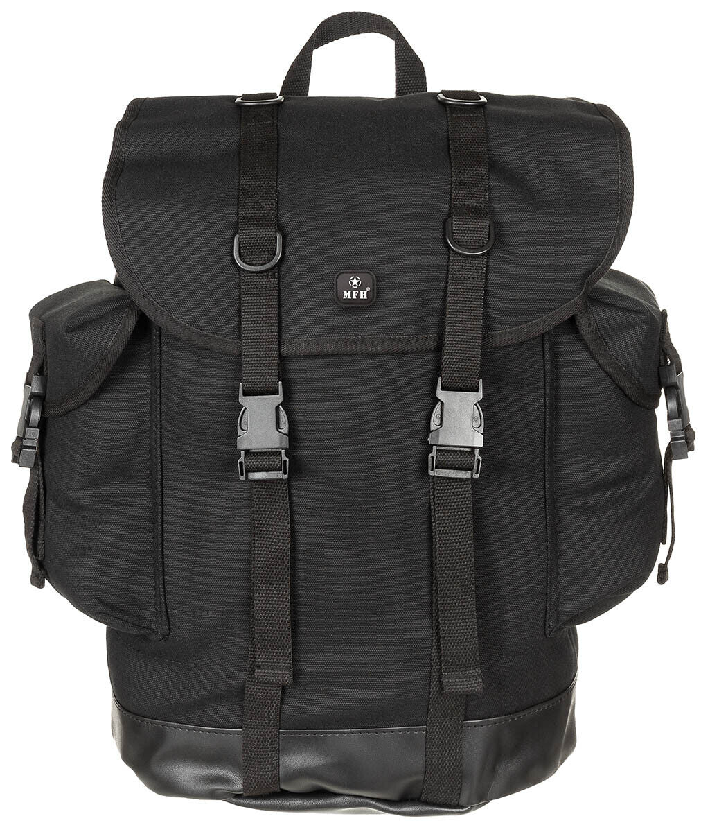 Bundeswehr Mountain Backpack Black New Model Padded Straps Detachable Strap
