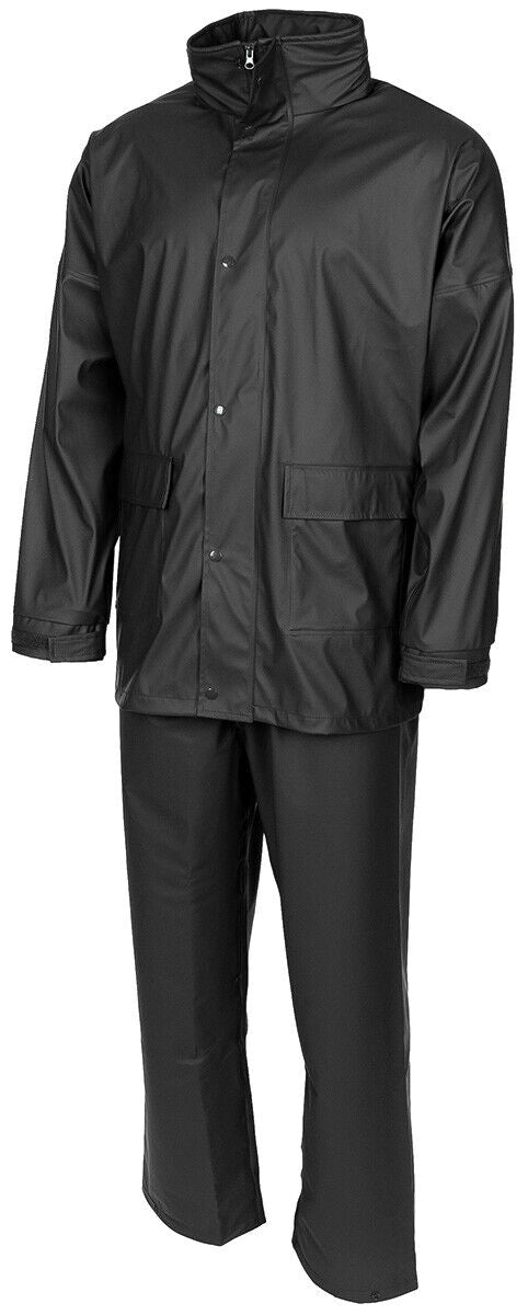 Rain Shelter Cover Military Army 2 Parts Hooded Waterproof Case Premium Black