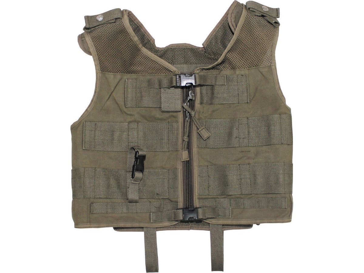 Original Austrian Army Military Vest Tactical OD Green Used