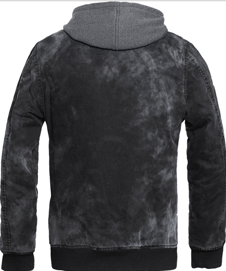 BRANDIT Dayton Winter Jacket Black With Sweatshirt Hooded Urban Style Black