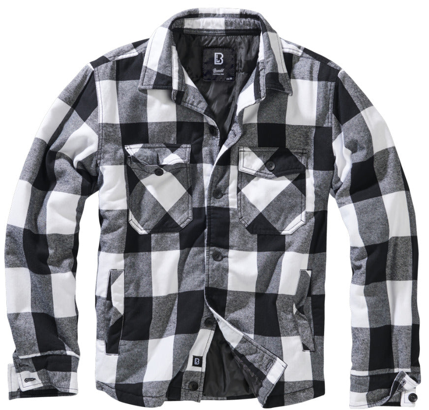 Brandit Lumber Jacket Padded Flannel Jacket 2 Big Breast Pockets 100% Cotton