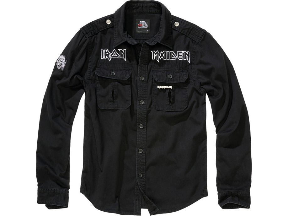 Brandit Iron Maiden Vintage Stylish Shirt Long Sleeve Eddy Black Unique
