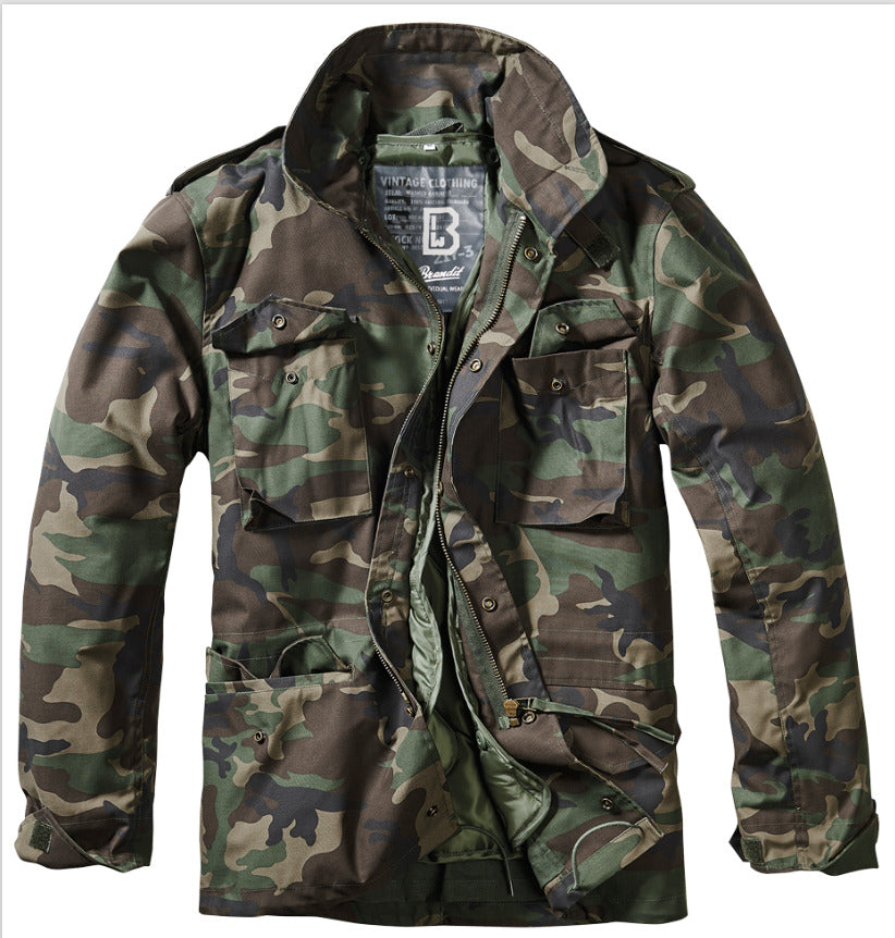 Brandit Jacket Parka Man Winter Military Field Army M-65 Woodland