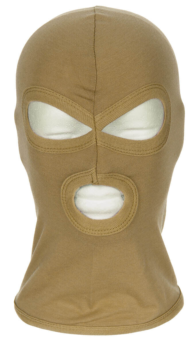 Face Mask Ski Winter Hat 3 Holes Balaclava Hood Beanie Slit Thin Coyote Tan